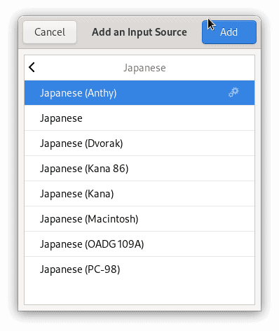 Add Japanese (Anthy) as input source.
